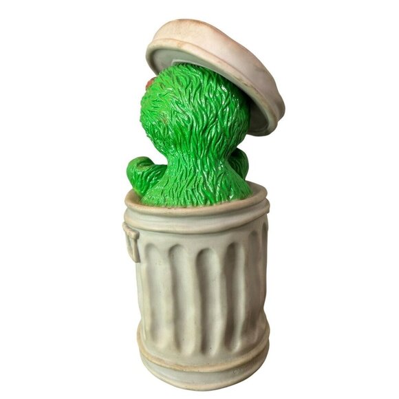Vintage 1990 Oscar The Grouch Piggy Bank Trash Can Go Away Sesame Street illco - Picture 5 of 11